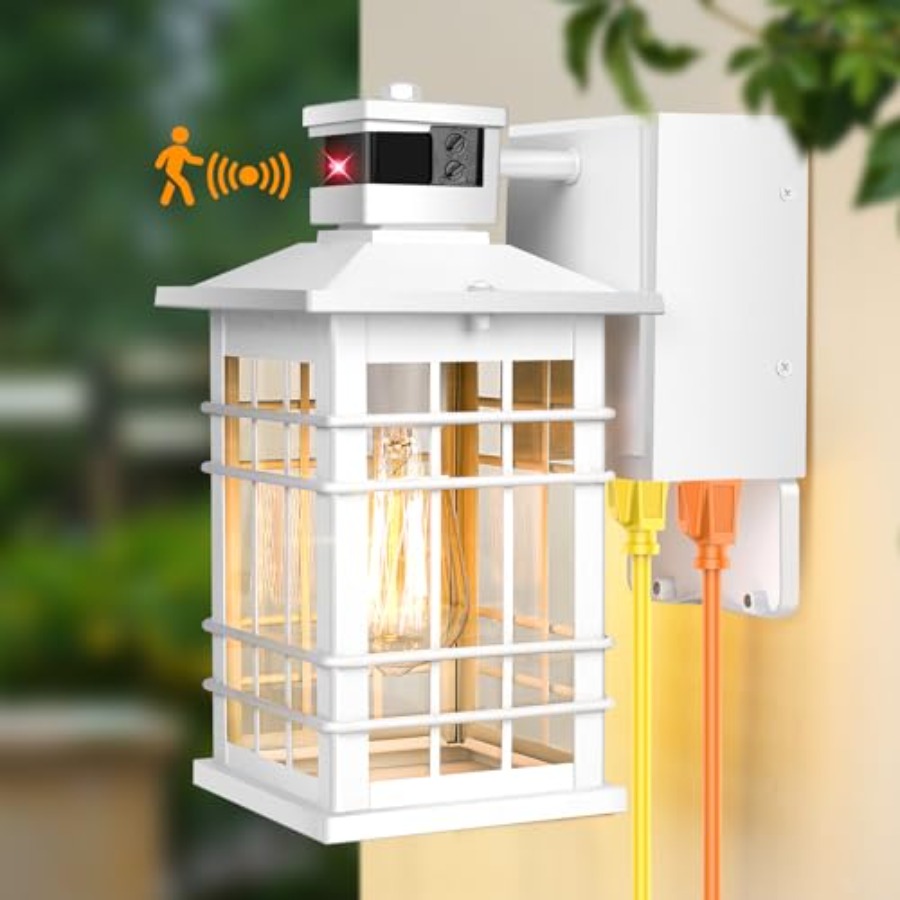 Outdoor Lighting No Outlet - Porch Light with GFCI Outlets Built-in