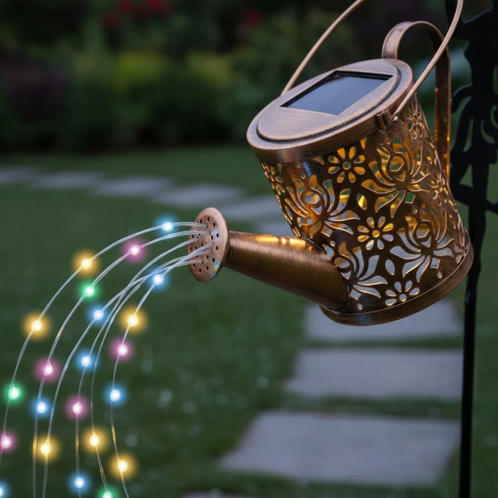 Outdoor Lighting Modern - Solar Fairy Watering Can Light Decorative