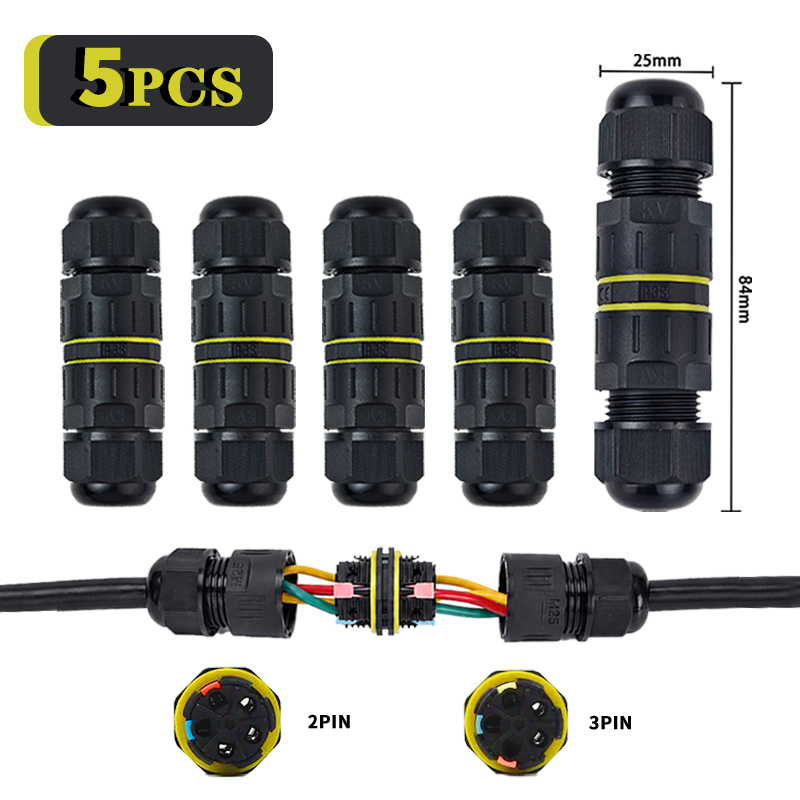 Outdoor Lighting Connectors - 5PCS IP68 Waterproof Quick Wire Connector
