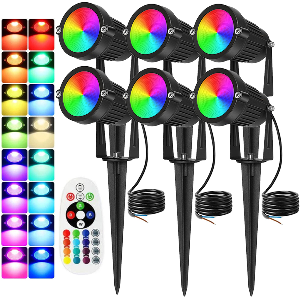 Outdoor Lighting Yard - RGBW Landscape Lighting 10W with Remote