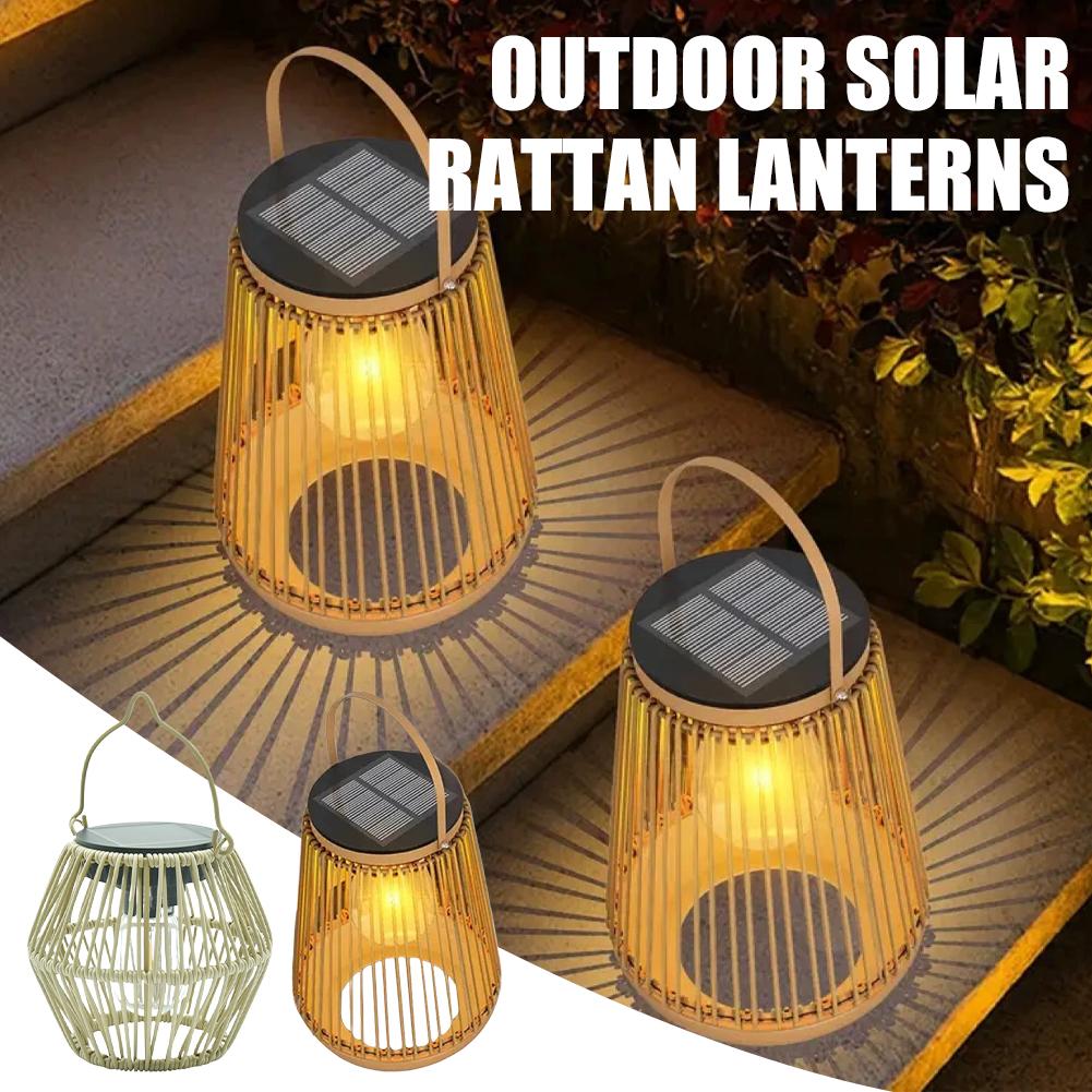 Outdoor Lighting Waterproof - IP65 Waterproof Solar Rattan Lantern Por
