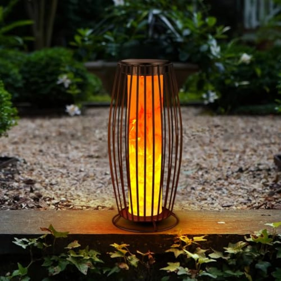 Outdoor Lighting Waterproof - Solar Outdoor Floor Lamp Flickering Flame