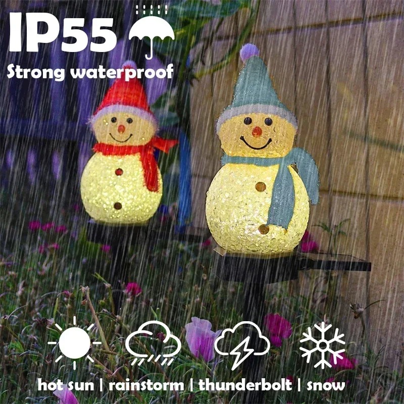 Outdoor Lighting Yard - Christmas Snowman Solar Garden Light LED