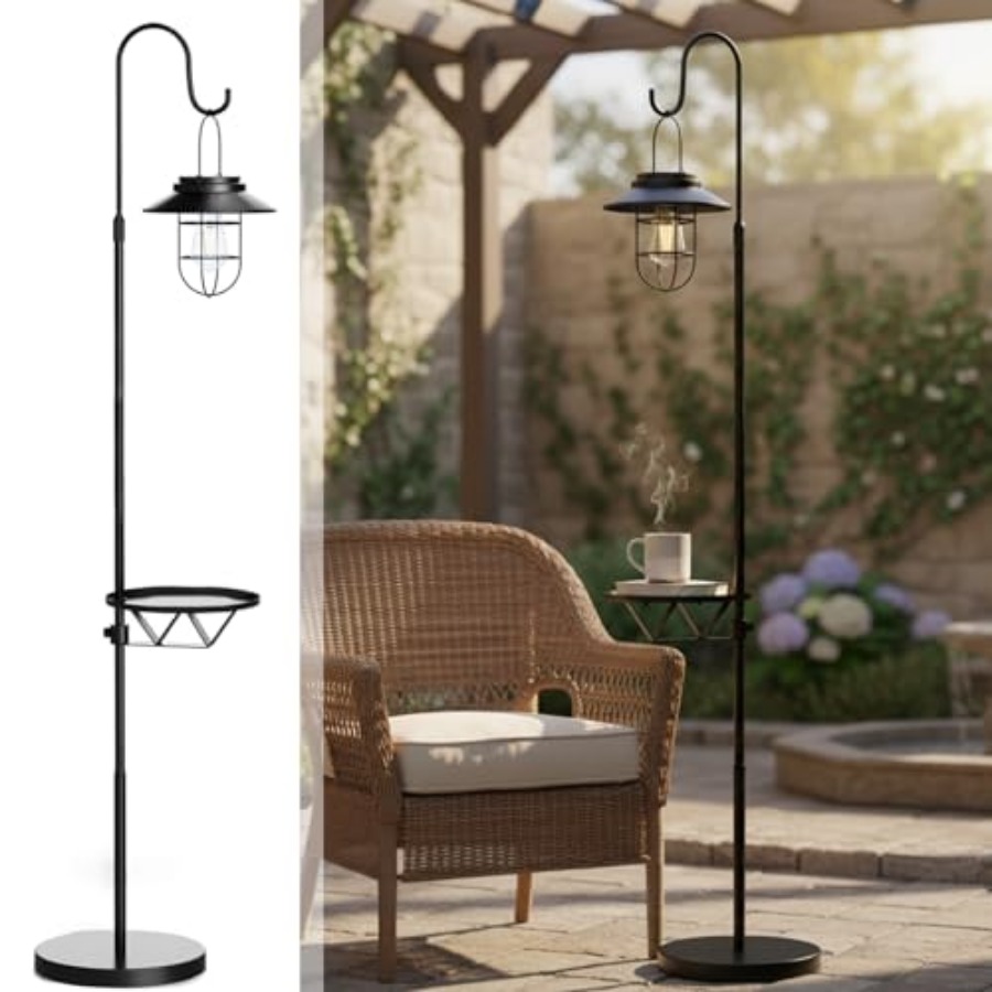 Solar Floor Lamp with Table, 6 - Outdoor Lighting Waterproof ulasan dan harga