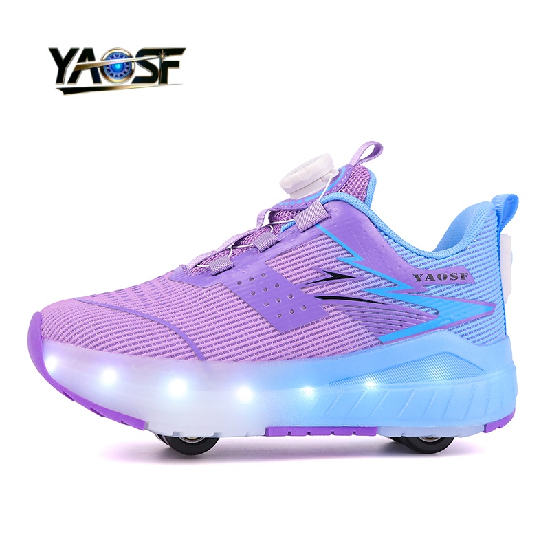 Kids 4-Wheel LED Light Up Shoe - Outdoor Lighting Effects ulasan dan harga