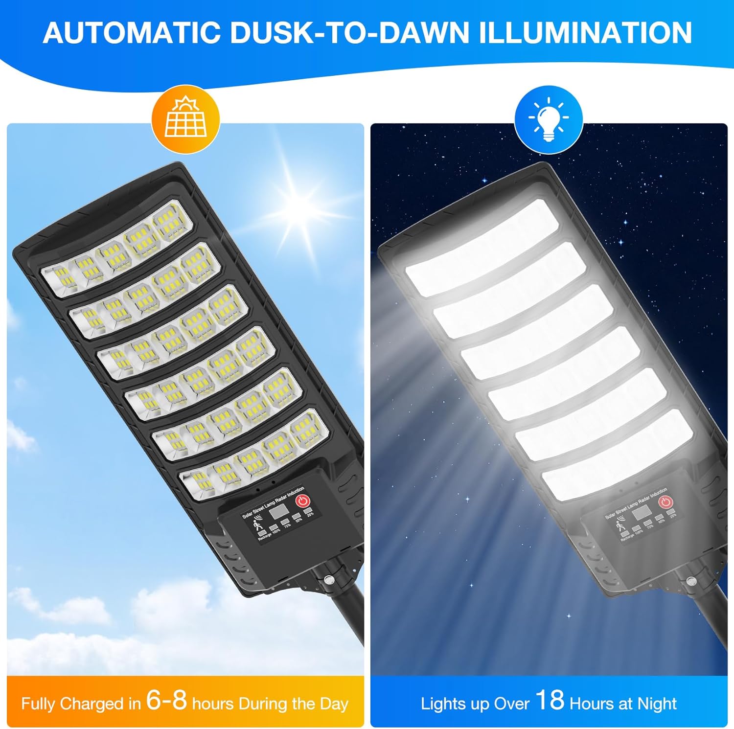 Solar Street Light with Pole M - Outdoor Lighting Dusk To Dawn ulasan dan harga
