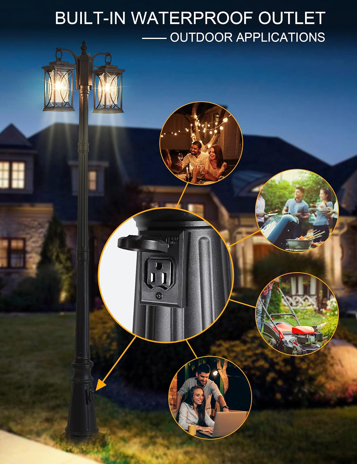Outdoor Dusk Dawn Lamp Post Mo - Outdoor Lighting No Outlet ulasan dan harga