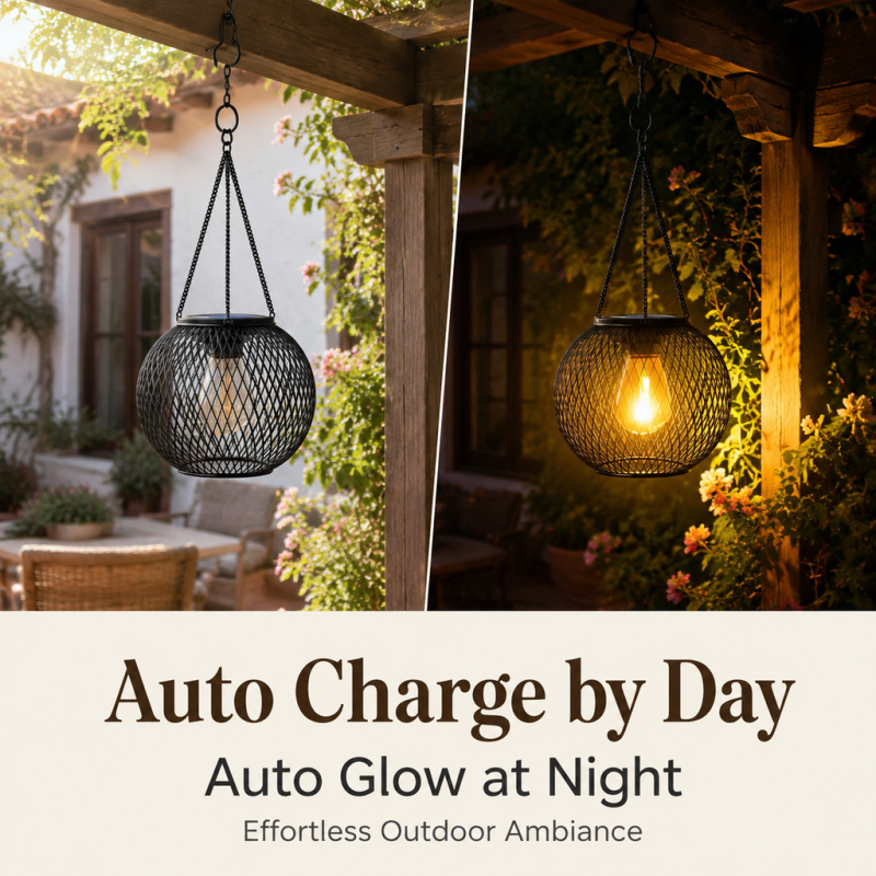 Solar Powered LED Hanging Floo - Outdoor Lighting Modern ulasan dan harga