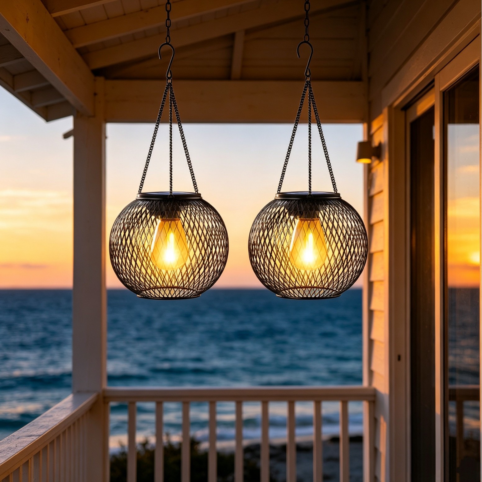 Solar Powered LED Hanging Floo - Outdoor Lighting Modern ulasan dan harga