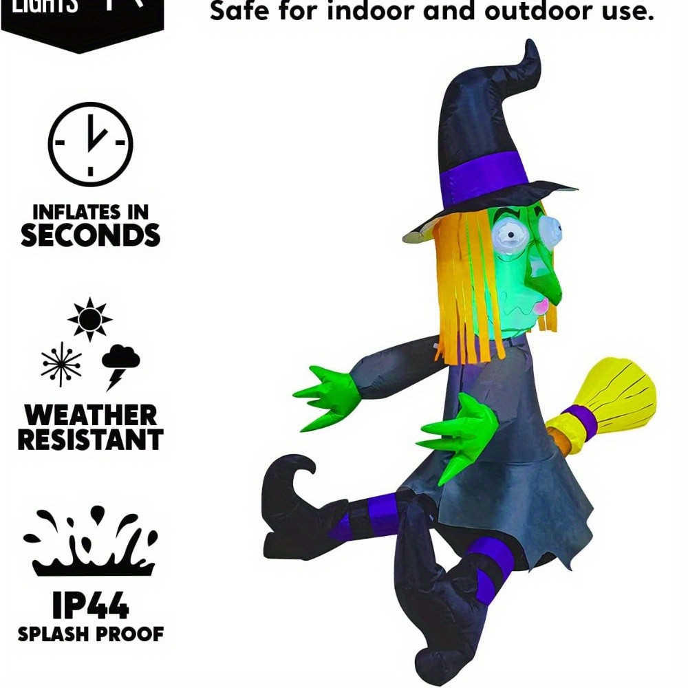 4FT Halloween Inflatable Witch - Outdoor Lighting Effects ulasan dan harga