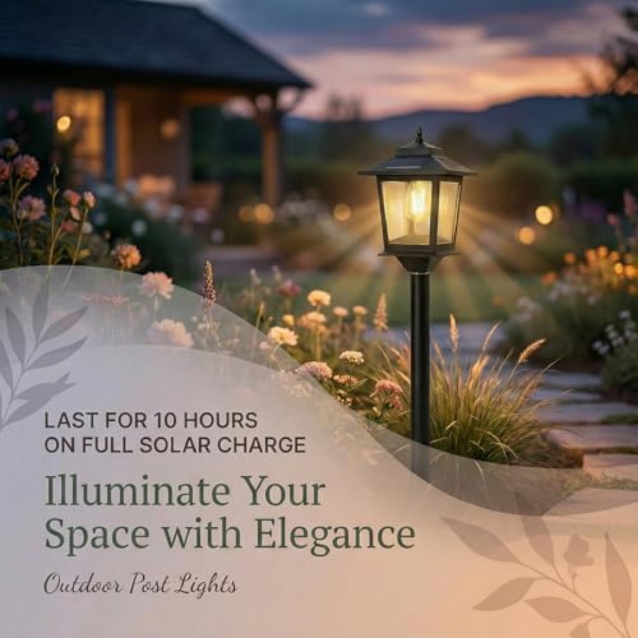Outdoor Solar Post Lights, 2-P - Outdoor Lighting Dusk To Dawn ulasan dan harga