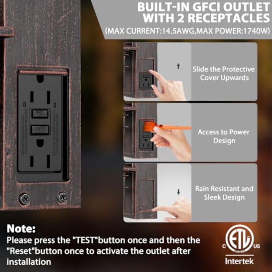 Outdoor Light with GFCI Outlet - Outdoor Lighting Dusk To Dawn ulasan dan harga