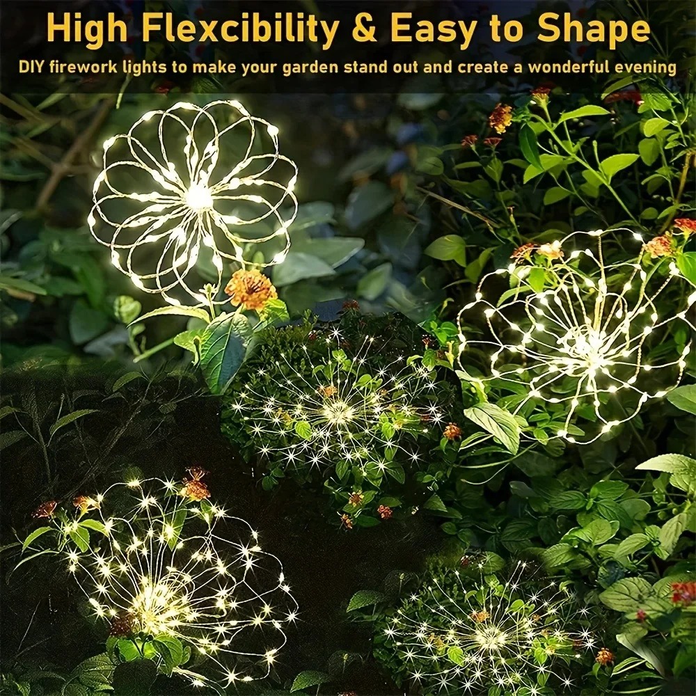Solar LED Firework Fairy Light - Outdoor Lighting Effects ulasan dan harga