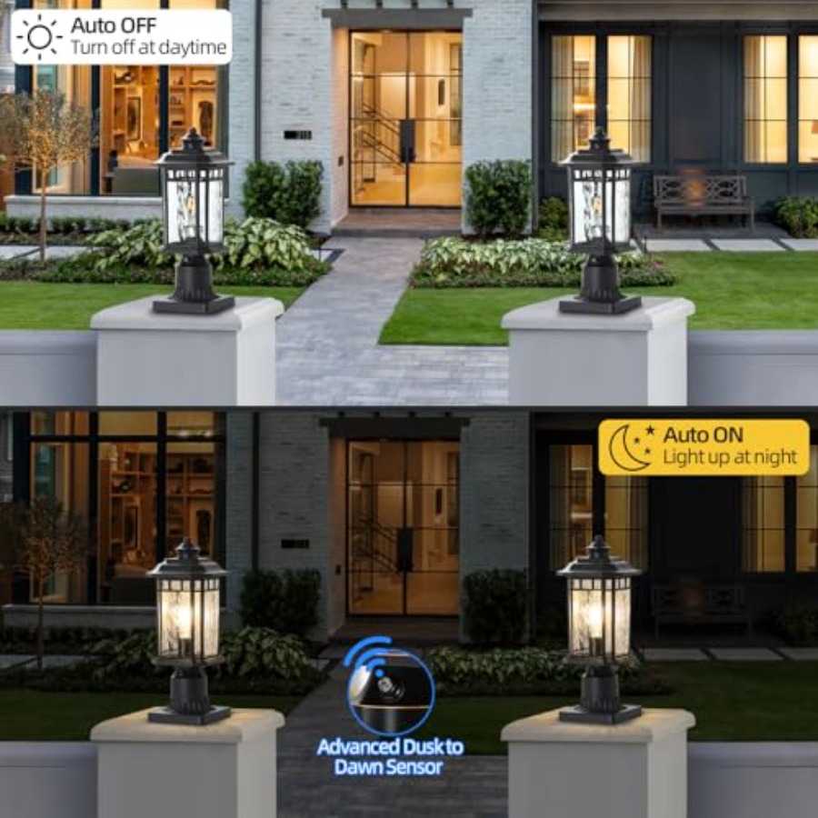 2 Pack Outdoor Post Lights, Du - Outdoor Lighting Dusk To Dawn ulasan dan harga