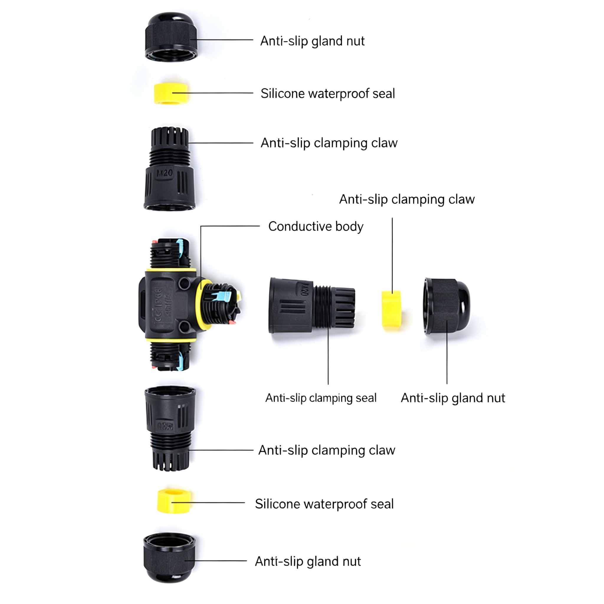 IP68 Waterproof T-Type Cable C - Outdoor Lighting Connectors ulasan dan harga