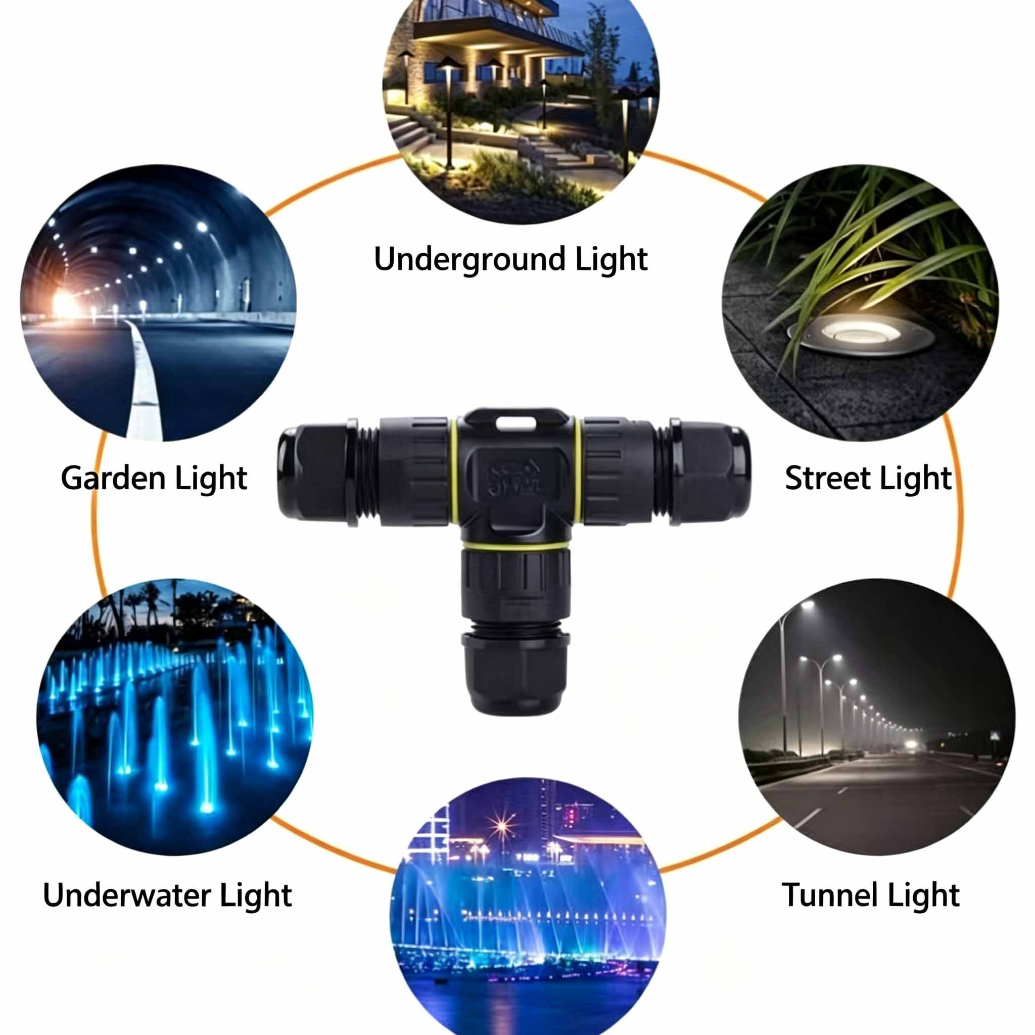 IP68 Waterproof T-Type Cable C - Outdoor Lighting Connectors ulasan dan harga