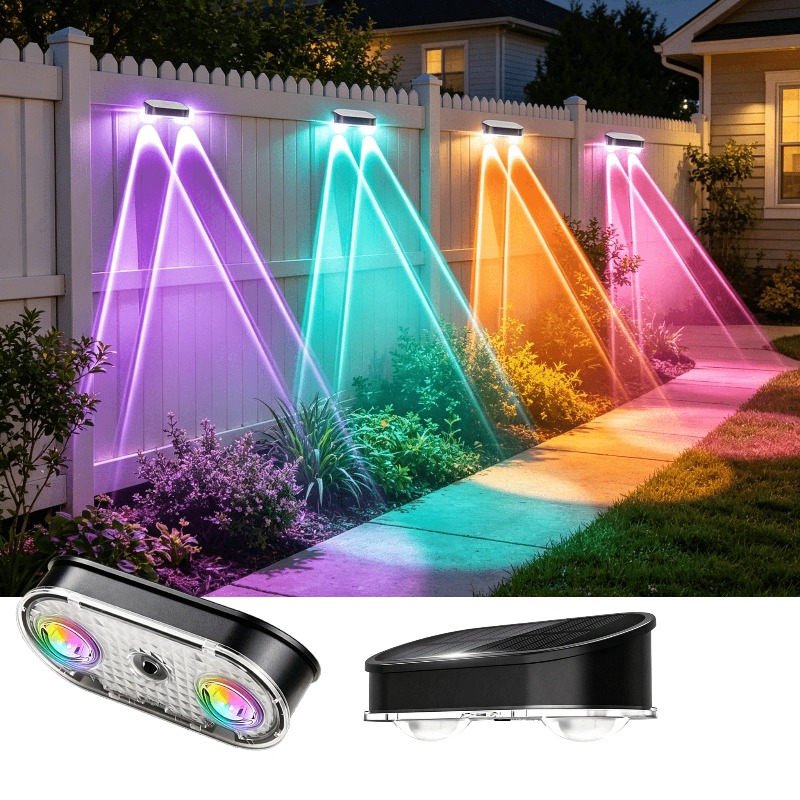 RGB Solar Fence Light IP44, 8  - Outdoor Lighting Dusk To Dawn ulasan dan harga