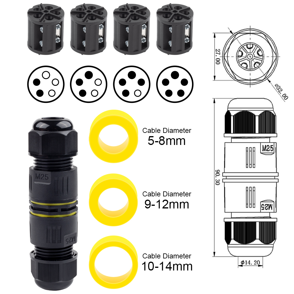 IP68 M25 Cable Connector Outdo - Outdoor Lighting Connectors ulasan dan harga