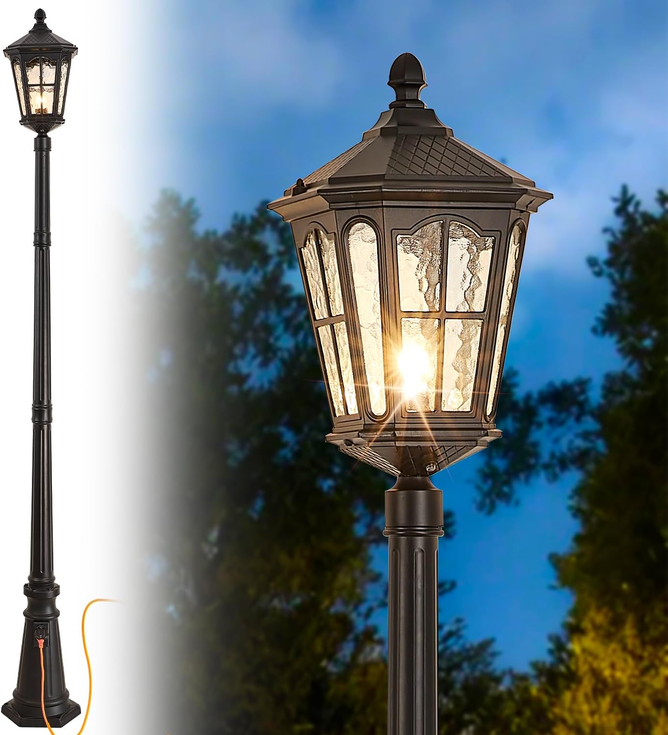 Waterproof outdoor pole light  - Outdoor Lighting No Outlet ulasan dan harga