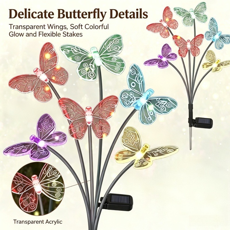 Solar Powered Butterfly Lights - Outdoor Lighting Yard ulasan dan harga