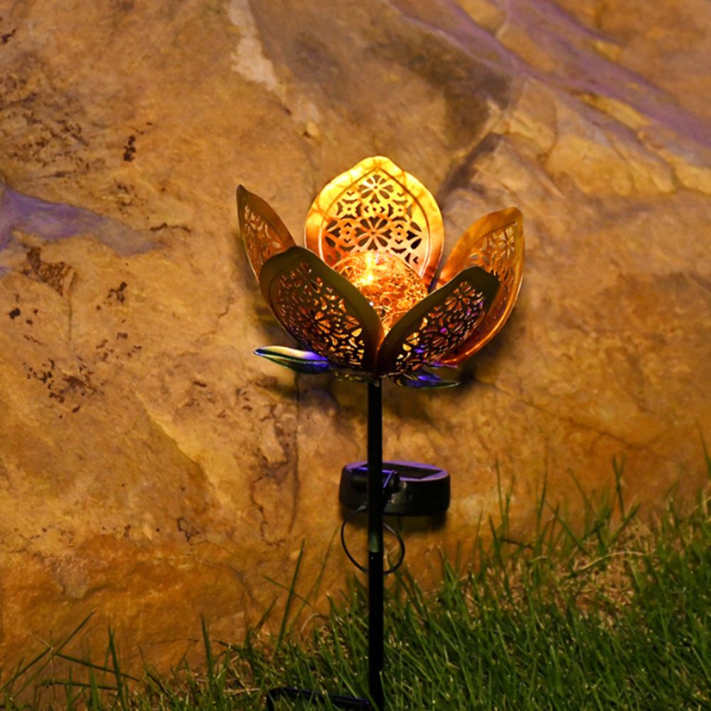 Lotus Shaped Solar Powered Lam - Outdoor Lighting Ground Fixtures ulasan dan harga
