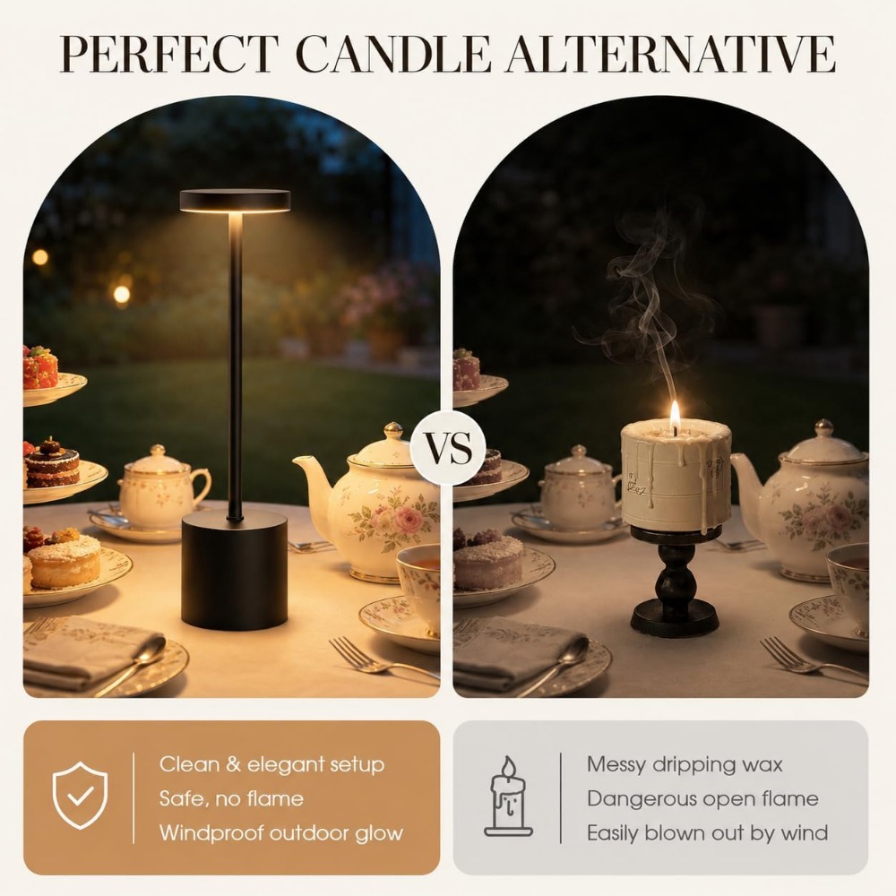 Cordless Table Lamp Set 5000mA - Outdoor Lighting Waterproof ulasan dan harga