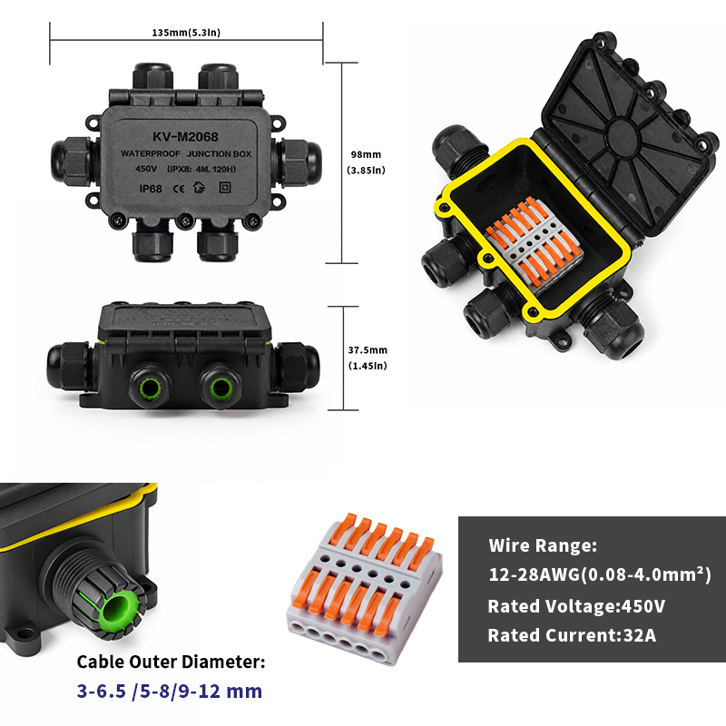 IP68 Waterproof Junction Box 2 - Outdoor Lighting Connectors ulasan dan harga