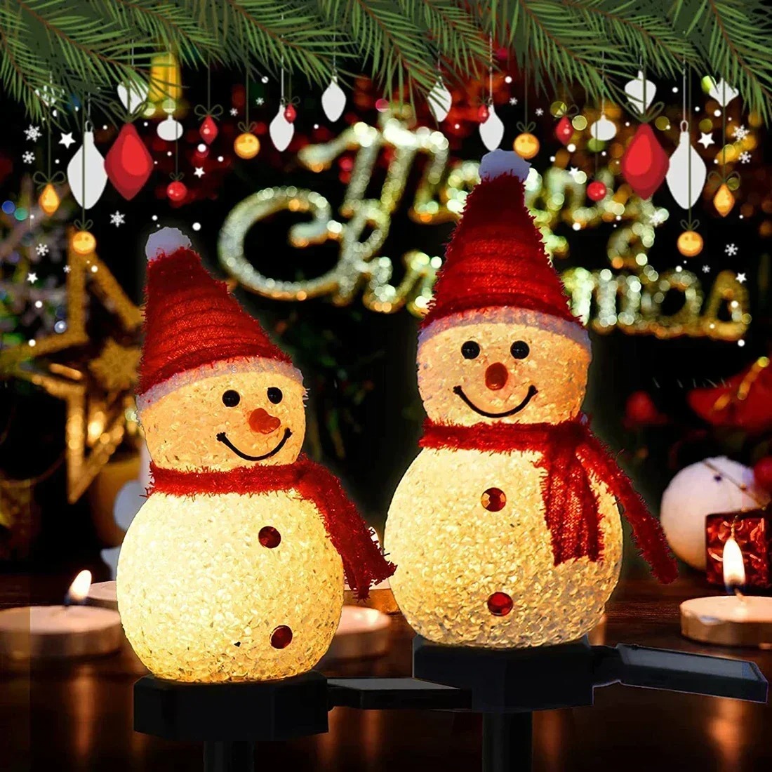 Christmas Snowman Solar Garden - Outdoor Lighting Yard ulasan dan harga