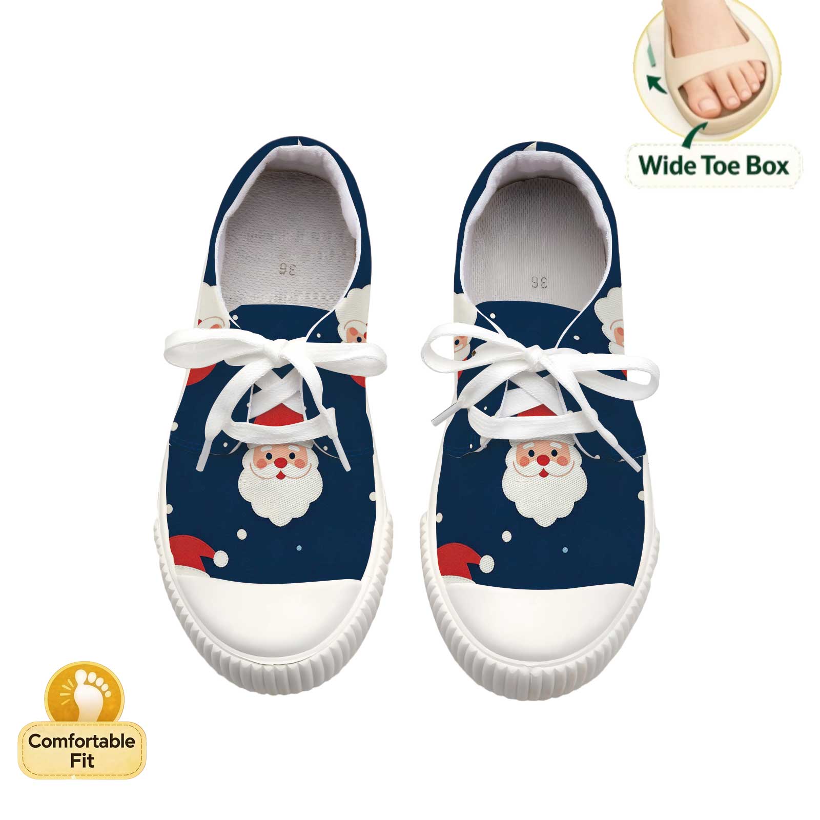 Women Santa Print Lace Up Casu - Outdoor Lighting Uplight ulasan dan harga